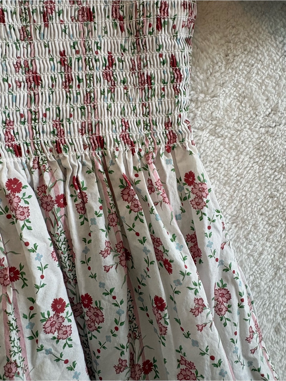 Hill House Louisa Nap Midi Dress Pink Vine Stripe Size Medium - Picture 7 of 11